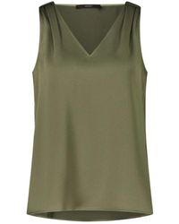 Windsor. - Top blusa in crepe con pieghe sulle spalle - Lyst