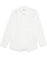 KHAITE - Weiße baumwollbluse mit knopfleiste - Lyst