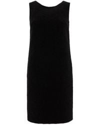 Loulou de Saison - Zwarte Bouclette Tweed Mouwloze Jurk - Lyst