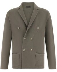 BOGGI - Gebreid Katoenen Double-Breasted Jasje - Lyst