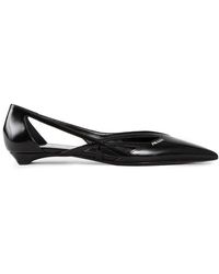 Prada - Leder Cut-Out Ballerina Flats - Lyst