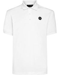 Philipp Plein - Tops ,Wit ,Katoen Slim Fit Polo Shirt Ss - Lyst