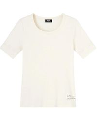 A.P.C. - Tops ,Wit ,Katoen Slim Katoenen T-Shirt - Lyst