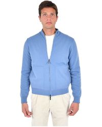Drumohr - Truien & Vesten ,Blauw ,Kasjmier Reversible Cashmere Zip Jacket - Lyst