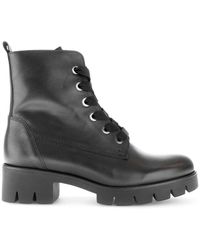 Gabor - Schwarze leder schnürstiefel - Lyst