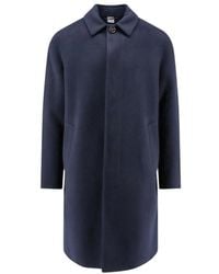 Aspesi - Jassen ,Blauw ,Wol Double Wool Coat - Lyst
