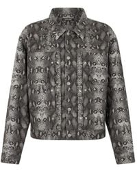Roberto Cavalli - Python Print Denim Jacket - Lyst