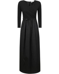 Max Mara - Kleedjes ,Zwart ,Jersey Maxi Jurk - Lyst