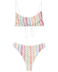 Missoni - Badmode ,Veelkleurig ,Rayon Micro Zigzag Bikini - Lyst