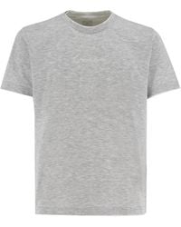 Eleventy - Kontrast baumwoll t-shirt mit frontmotiv - Lyst
