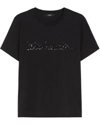 Max Mara - Schwarzes Besticktes T-Shirt - Lyst