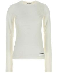 Jil Sander - Klassisches weißes baumwoll-t-shirt - Lyst