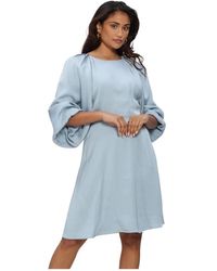 SELECTED - Kleedjes ,Blauw ,Slflaurina 3/4 Short Open Back Dress - Lyst