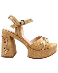 Jeannot - Naturstoff Keilsandalette - Lyst