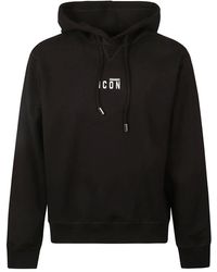 DSquared² - Schwarzer logo-print hoodie sweatshirt - Lyst