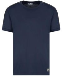 EA7 - Tops ,Blauw ,Blauw T-Shirt Met Korte Mouwen Van Ea 7 - Lyst