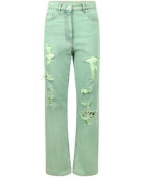 MSGM - Destroyed Gekleurde Groene Jeans - Lyst