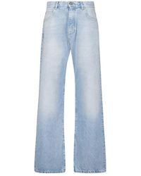 Balmain - Lichtblauwe Straight-Leg Denim Jeans - Lyst