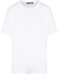 Acne Studios - Weißes baumwoll-t-shirt regular fit - Lyst