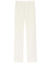 Ami Paris - Broeken ,Wit ,Linnen Straight Broeken - Lyst