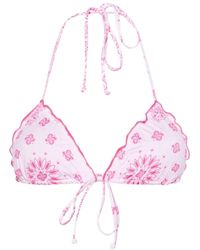 Mc2 Saint Barth - Pinkes bandana-print bikini-oberteil - Lyst