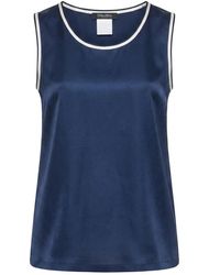 Max Mara - Tops ,Blauw ,Satijn Pan Tank - Lyst