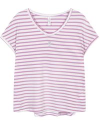 10Days - Camiseta de rayas de algodón orgánico con cuello en v - Lyst