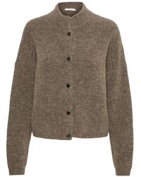 Gestuz - Truien & Vesten ,Bruin ,Wol Korte Cardigan - Lyst