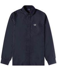 Fred Perry - Overhemden ,Blauw ,Katoen Authentiek Oxford Overhemd - Lyst