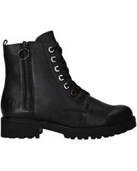 Remonte - Schwarze Leder Schnürstiefel - Lyst