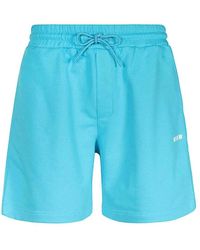 MSGM - Bermuda-Shorts Aus Baumwolle Mit Elastischem Bund - Lyst