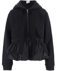 Patou - Hoodies & Sweatvesten ,Zwart ,Katoen Zip-Through Hoodie - Lyst