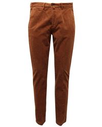 BRIGLIA - Broeken ,Bruin ,Slim-Fit Velvet Broek - Lyst