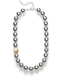 Anni Lu - Zilveren Ketting Met Parel Detail - Lyst