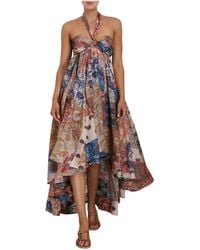Zimmermann - Kleedjes ,Veelkleurig ,Zijden Halter Maxi Jurk - Lyst