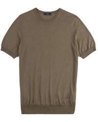 Fay - Truien & Vesten ,Bruin ,Katoen T-Shirt Met Korte Mouwen - Lyst
