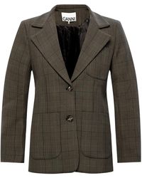Ganni Checked Blazer - Groen