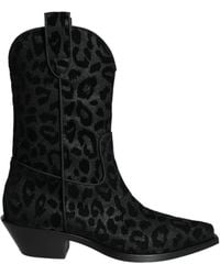 Dolce & Gabbana - Gaucho Boots In Color-changing Leopard Fabric - Lyst