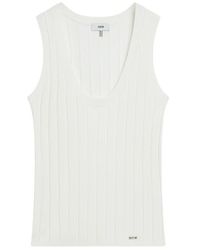 Cinque - Tops ,Wit ,Gebreide Top Met Brede Bandjes - Lyst