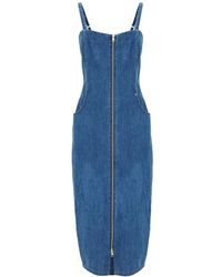 Kocca - Langes kleid mit reißverschluss und taschen - Lyst