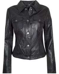 Transmission Ms17-l009 Jeans Jacket Leer - Zwart