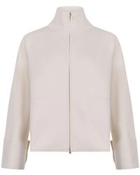 Max Mara - Truien & Vesten ,Wit ,Plava Zip-Up Cardigan - Lyst