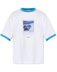 Versace - Tops ,Wit ,T-Shirt Met Print - Lyst