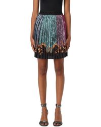 Versace Jeans Couture - Geplooide Mini Rok Barok Print - Lyst