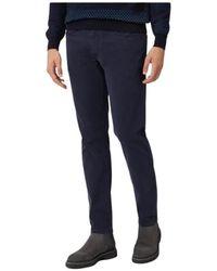 Harmont & Blaine - Broeken ,Blauw ,Katoen Stretch 5-Pocket Broek - Lyst