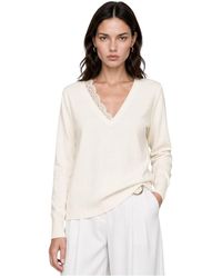 Kocca - Spitzen-V-Ausschnitt-Pullover - Lyst