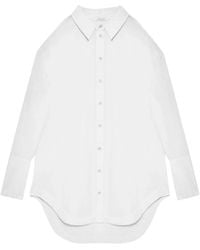 Patrizia Pepe - Camisa blanca de popelina de algodón con recortes - Lyst
