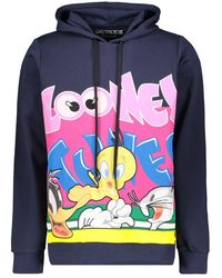 Iceberg - Hoodies & Sweatvesten ,Blauw ,Katoen Hoodie Met Borduursel - Lyst