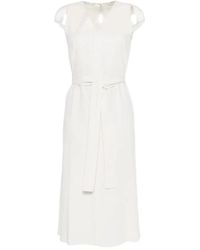 Calvin Klein - V-Neck Ärmelloses Kleid Mit Gürtel - Lyst