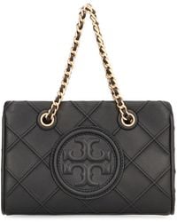 Tory Burch - Gesteppte leder mini tasche mit kettenhenkeln - Lyst